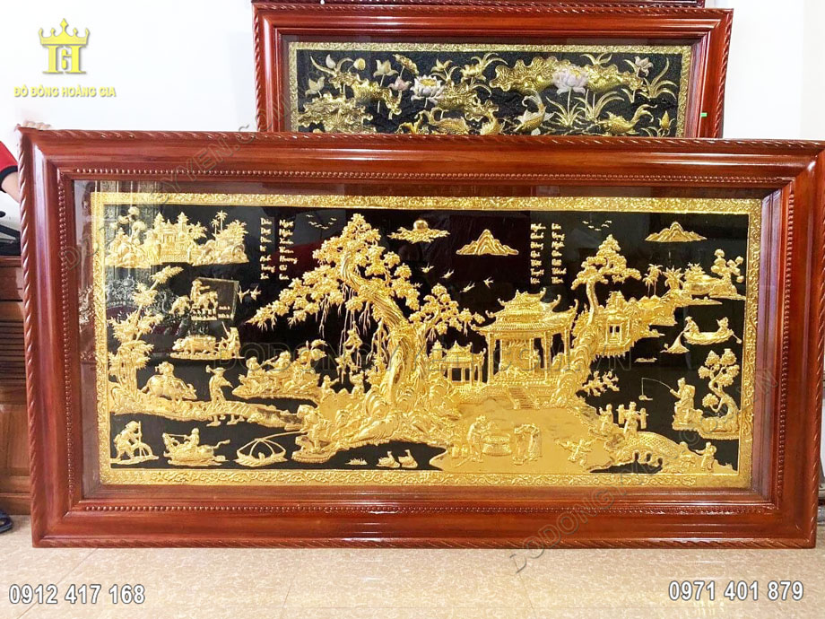 Từng đường n&eacute;t tr&ecirc;n bức tranh đồng đều được nghệ nh&acirc;n chế t&aacute;c tỉ mỉ v&agrave; tinh xảo